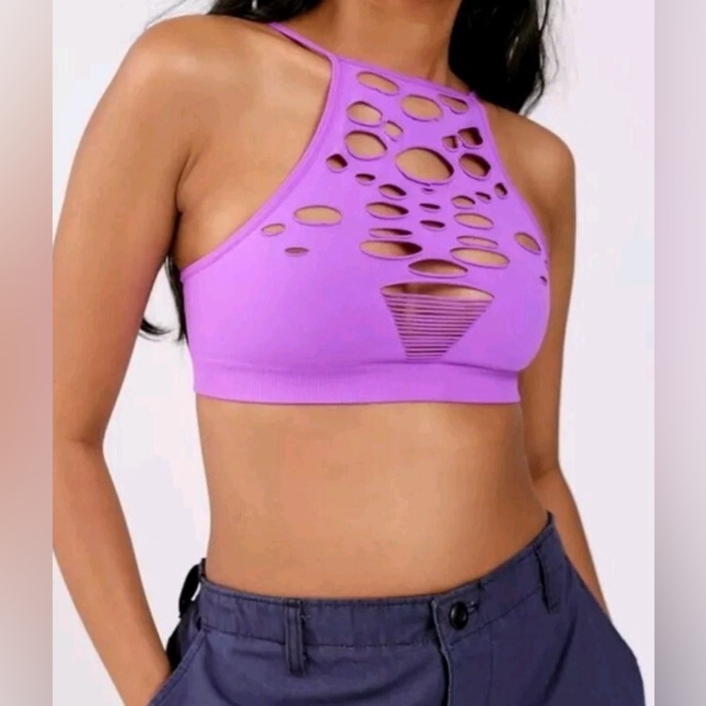 NWT Out From Under Nakita Seamless Slashed Bra Top